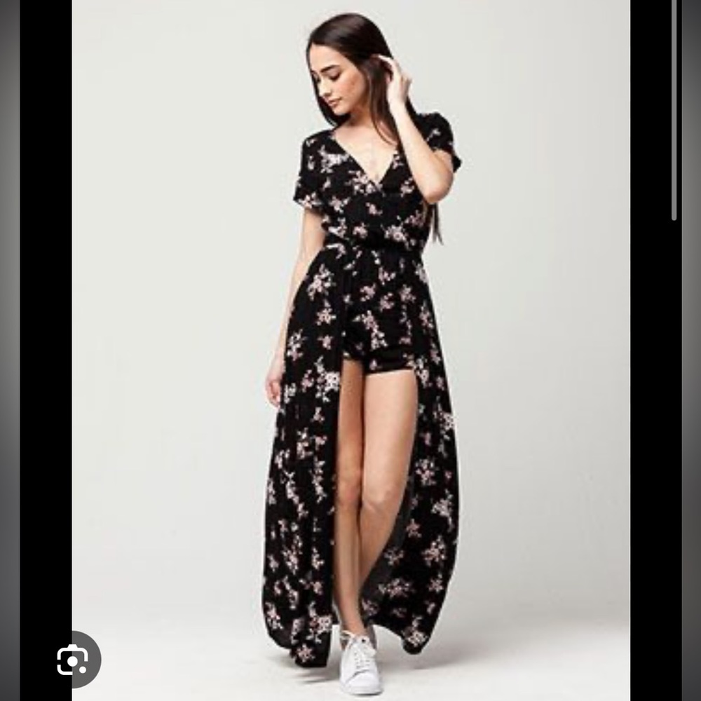 Reverse Black Floral Jumpsuit Size L